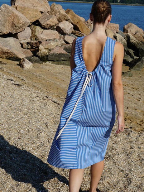 Reversible Uma Dress In Blue Stripe — image 4 of 7